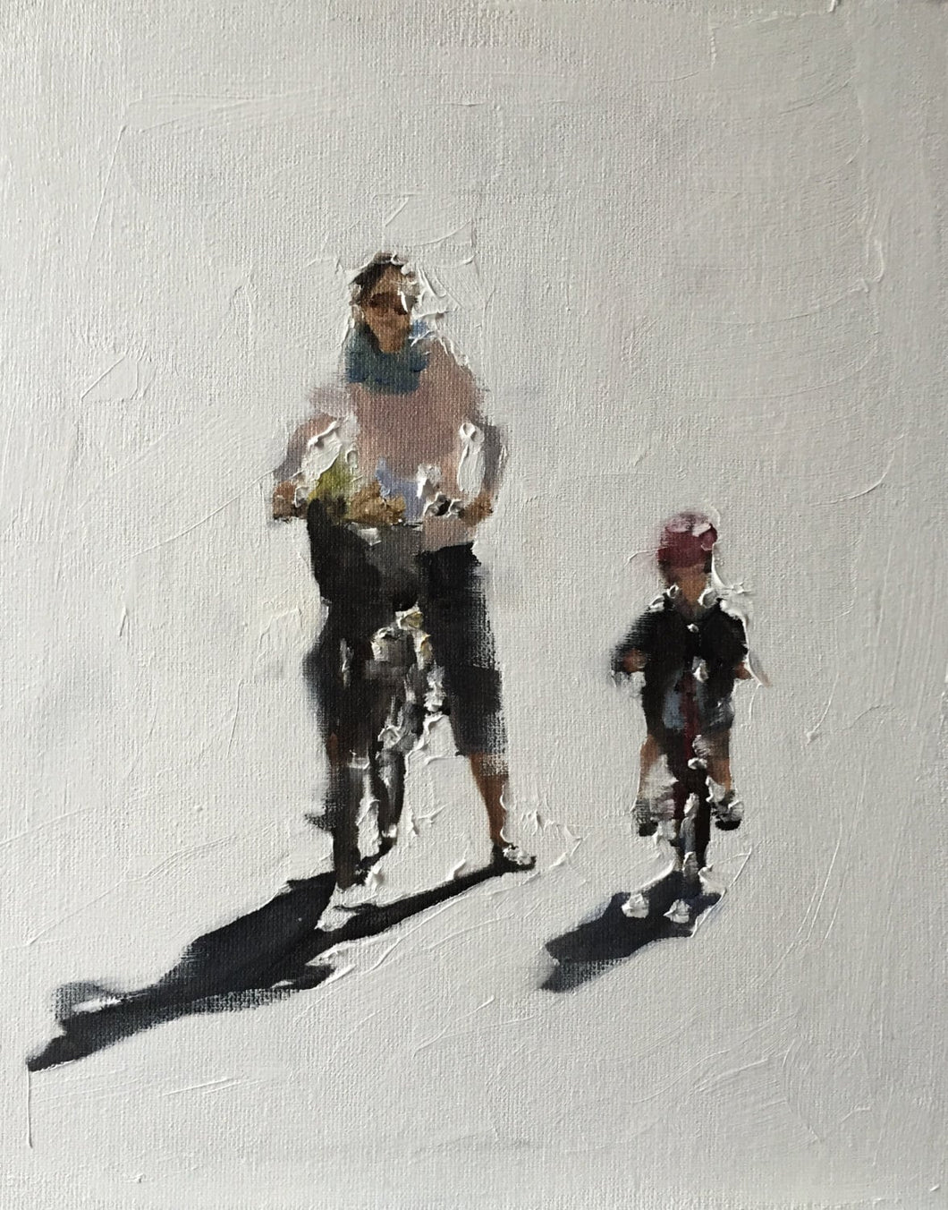 Family Bike Ride Painting, Prints, Canvas, Posters, Originals, Commissions, Fine Art - from original oil painting by James Coates