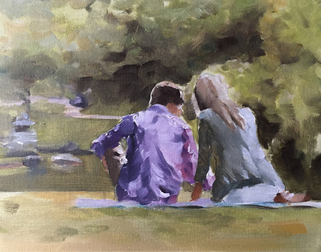 Couple Painting, couple Poster, Wall art, Canvas Print ,Fine Art - from original oil painting by James Coates