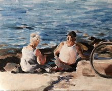 Load image into Gallery viewer, Beach Painting Wall art - Canvas Print - Fine Art - from original oil painting by James Coates
