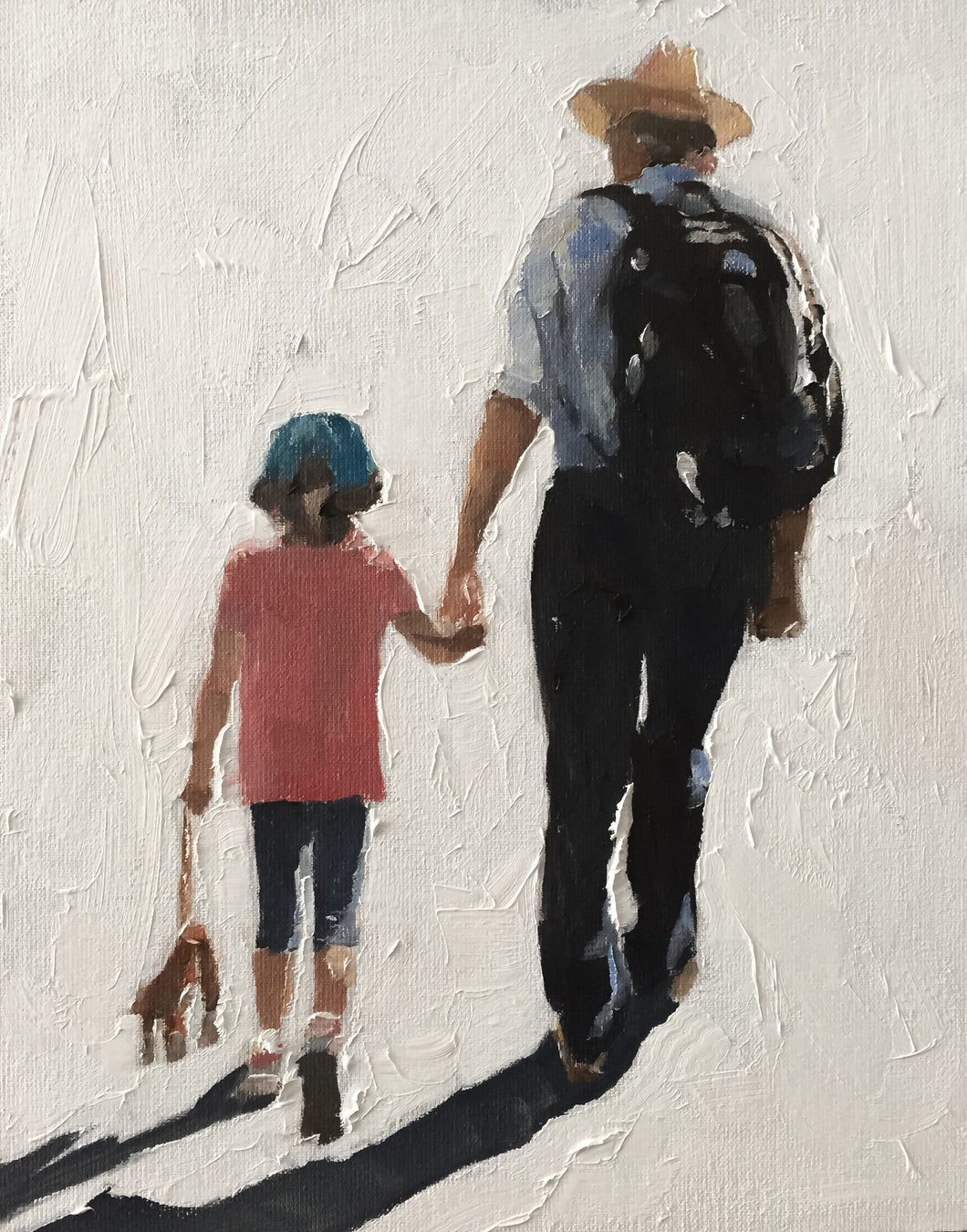 Father and daughter - Painting - Poster - Wall art - Canvas Print - Fine Art - from original oil painting by James Coates