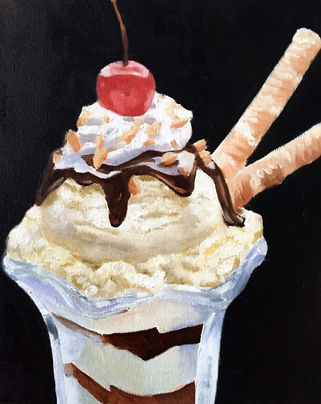 Ice Cream Painting - Still life art - Canvas and Paper Prints Fine Art from original oil painting by James Coates