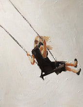 Load image into Gallery viewer, Girl on swing - Painting - Poster - Wall art - Canvas Print - Fine Art - from original oil painting by James Coates

