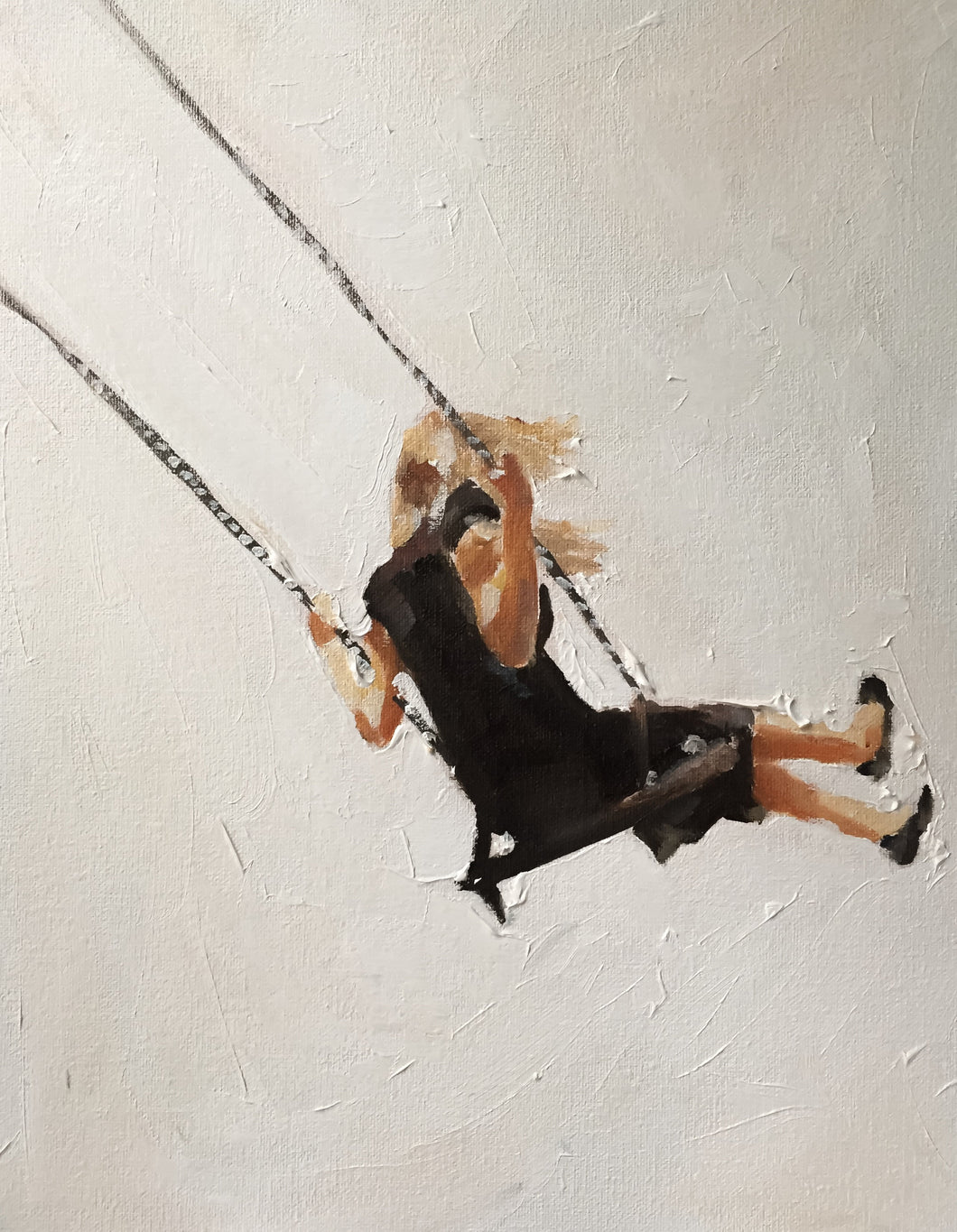Girl on swing - Painting - Poster - Wall art - Canvas Print - Fine Art - from original oil painting by James Coates