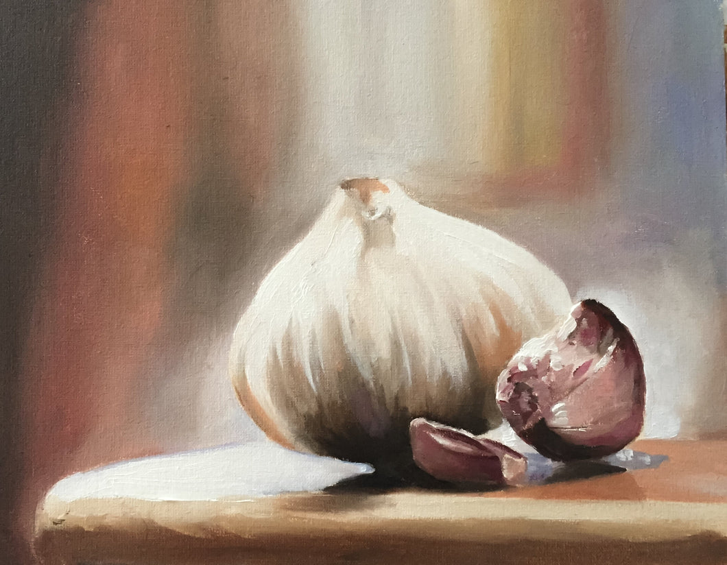 Garlic Painting , Still life art, Food art, Prints, Fine Art - from original oil painting by James Coates