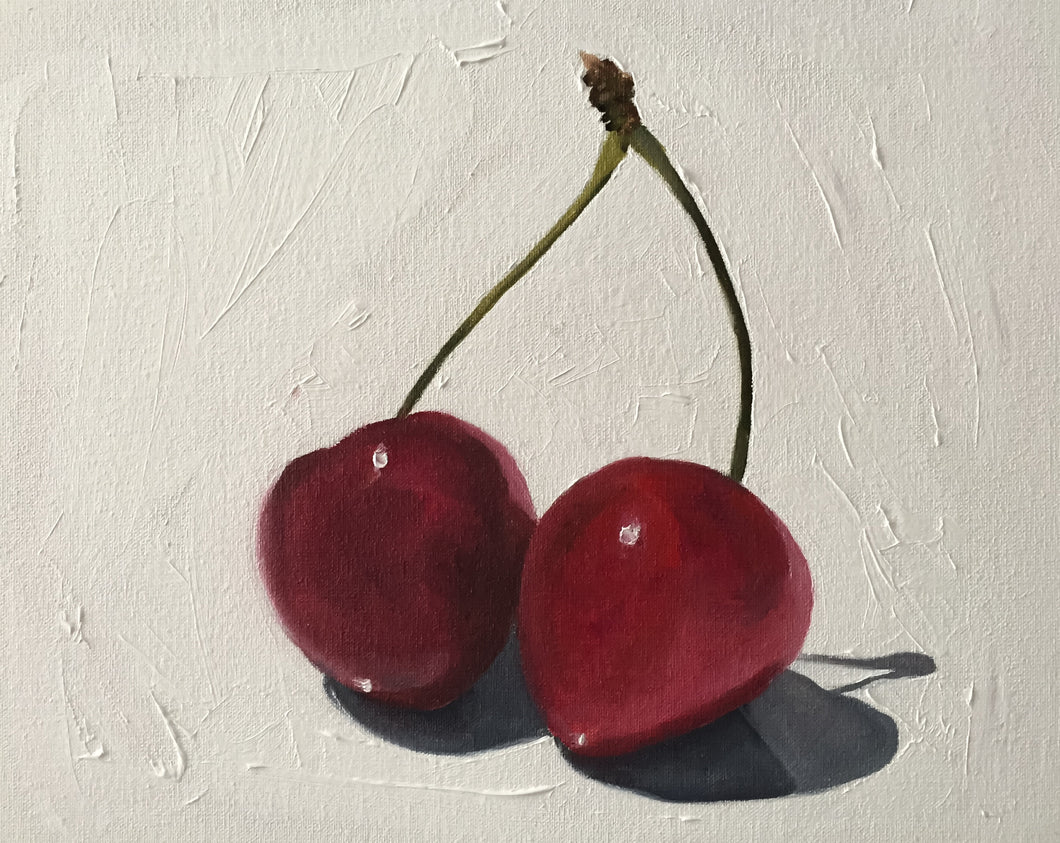 Cherry Painting, Still life art, Fruit Canvas and Paper Prints, Fine Art from original oil painting by James Coates