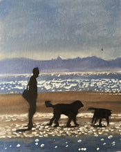 Load image into Gallery viewer, Dogs on beach Painting,  Beach art, Beach Prints, Fine Art - from original oil painting by James Coates
