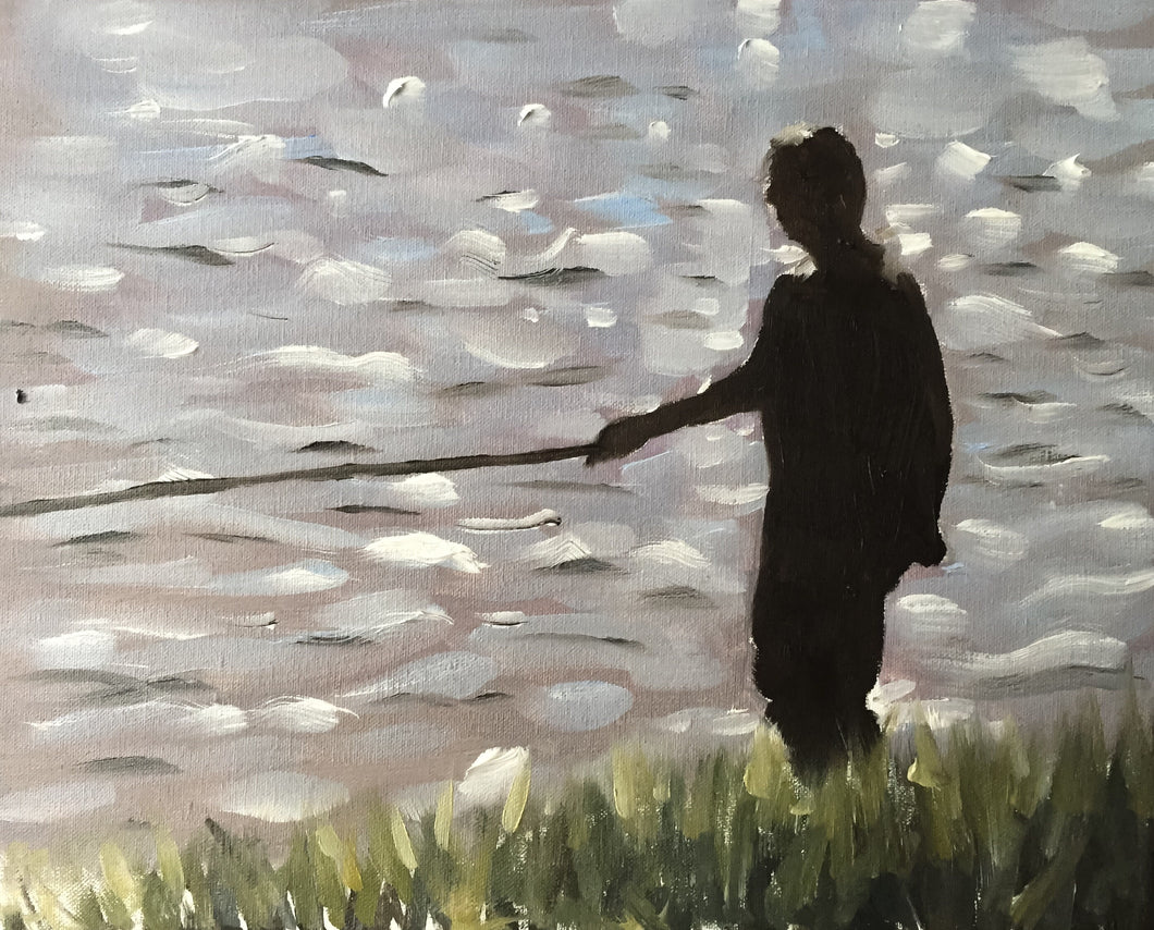 Fishing Painting, fishing Poster, Wall art, Canvas Print, Fine Art - from original oil painting by James Coates