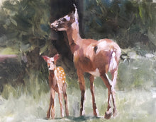 Load image into Gallery viewer, Deer Painting, Poster, Prints, originals, Commissions, Fine Art - from original oil painting by James Coates
