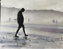 Load image into Gallery viewer, Shadow man on the  beach Painting, Pints, Canvas,  Posters, Originals, Commissions, Fine Art - from original oil painting by James Coates
