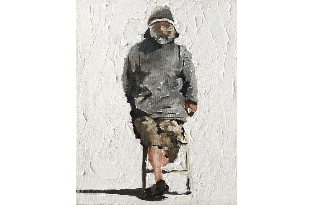 Man in hood Painting, Prints, Posters, Canvas, Originals, Commissions,  Fine Art - from original oil painting by James Coates