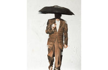Load image into Gallery viewer, Man with Umbrella Painting, Canvas, Posters, Originals, Commissions, - Wall art, Fine Art - from original oil painting by James Coates
