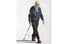 Load image into Gallery viewer, Old man walking Painting, Prints, Canvas, Posters, Originals, Commissions, Fine Art - from original oil painting by James Coates
