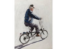 Load image into Gallery viewer, Man cycling Painting, Cycling Poster, cycling Wall art, Cycling Canvas Print, Cycling Fine Art, from original oil painting by James Coates
