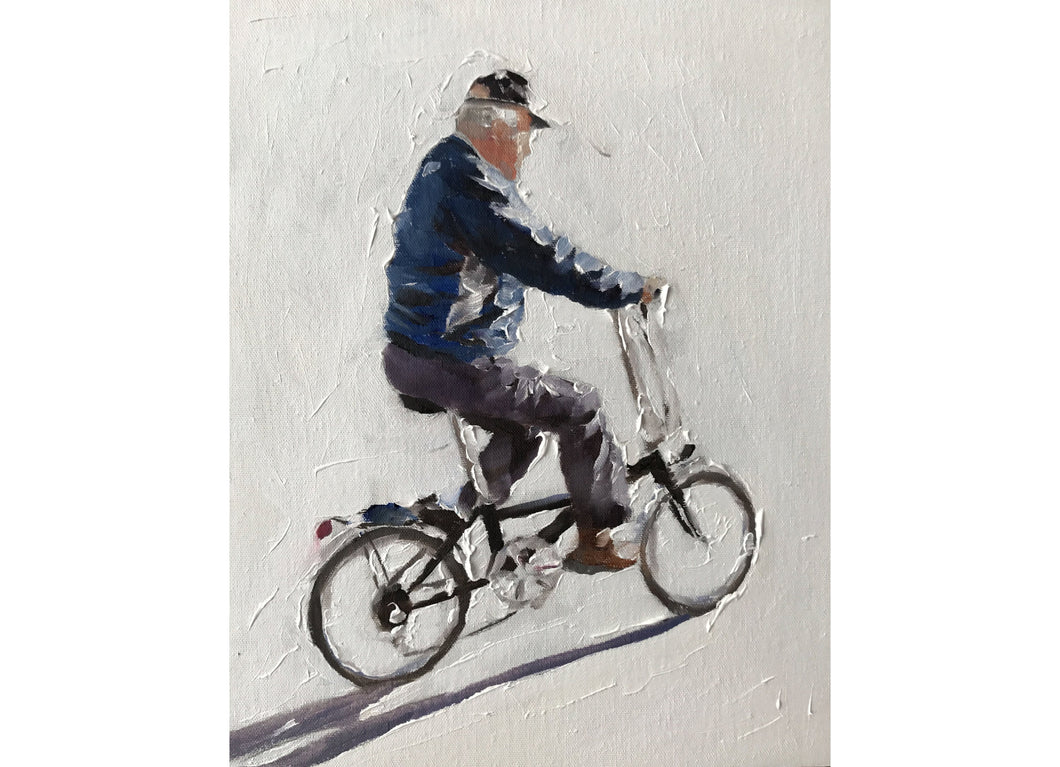 Man cycling Painting, Cycling Poster, cycling Wall art, Cycling Canvas Print, Cycling Fine Art, from original oil painting by James Coates