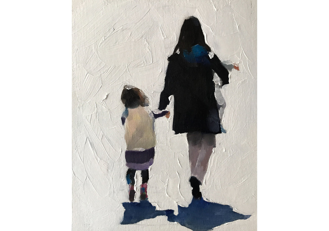 Mommy and Daughter Painting, Wall art, Canvas Print, Fine Art - from original oil painting by James Coates