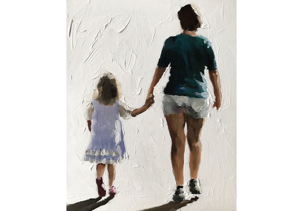Mother and daughter - Painting -Wall art - Canvas Print - Fine Art - from original oil painting by James Coates