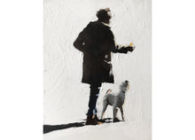 Load image into Gallery viewer, Woman and Dog Painting, Prints, Posters, Originals, Commissions, Fine Art - from original oil painting by James Coates

