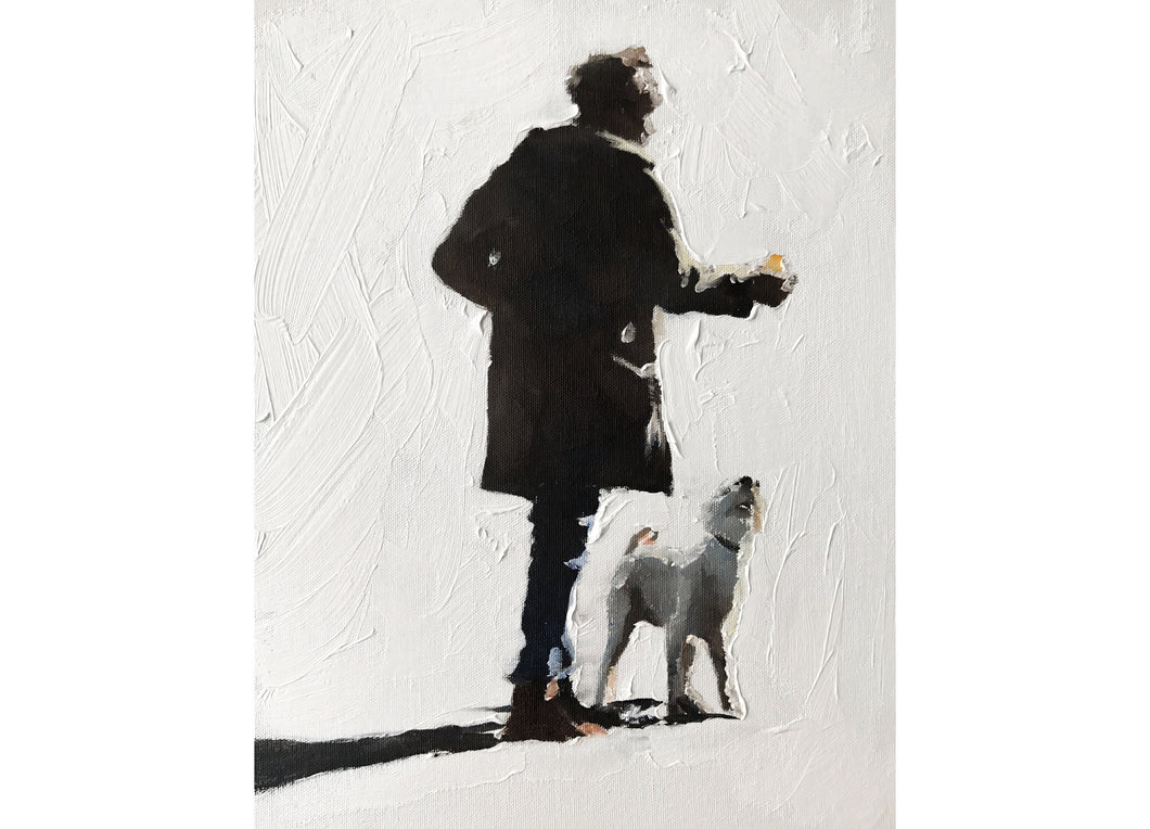 Woman and Dog Painting, Prints, Posters, Originals, Commissions, Fine Art - from original oil painting by James Coates