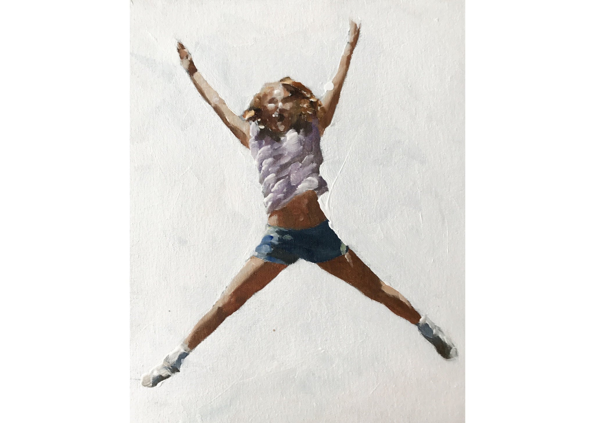 Girl Jumping for Joy, girl Painting, Wall art, Canvas Print - Fine
