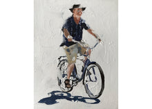 Load image into Gallery viewer, Man Cycling Painting, posterPrints, originals, Commissions, Fine Art - from original oil painting by James Coates

