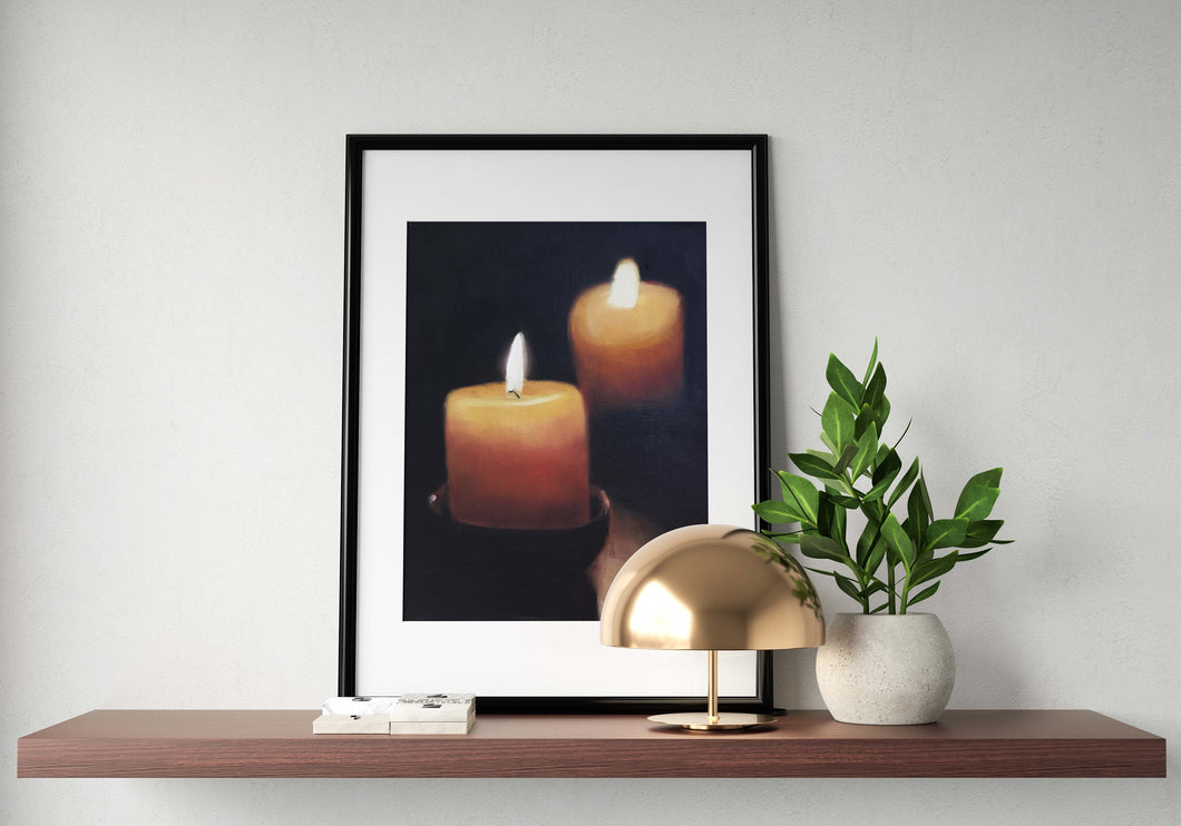 Candles Painting, Wall art, Canvas Print , Fine Art,  from original oil painting by James Coates