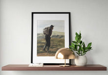 Load image into Gallery viewer, Hiker Painting, walker Wall art, Canvas Print, Fine Art - from original oil painting by James Coates
