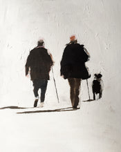 Load image into Gallery viewer, Dog walking Painting, men Poster, Wall art, Canvas Print, Fine Art - from original oil painting by James Coates
