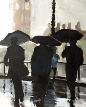 Load image into Gallery viewer, London raining Painting , Wall art, Canvas Print, Fine Art - from original oil painting by James Coates
