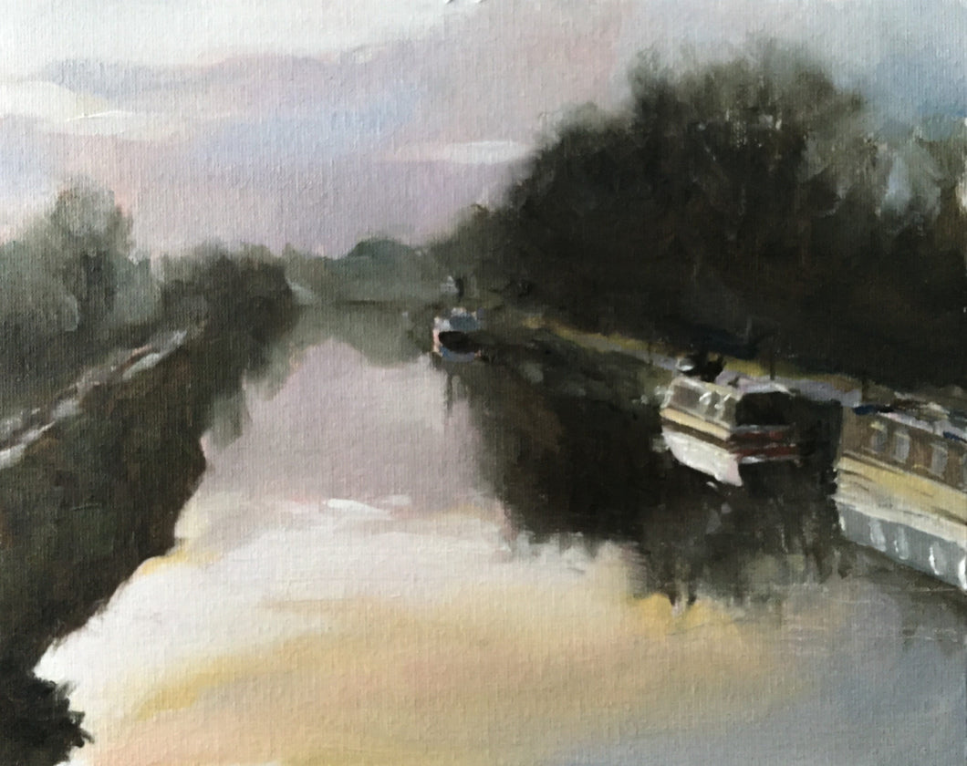 Canal Painting, landscape Wall art, Canvas Print , Fine Art - from original oil painting by James Coates