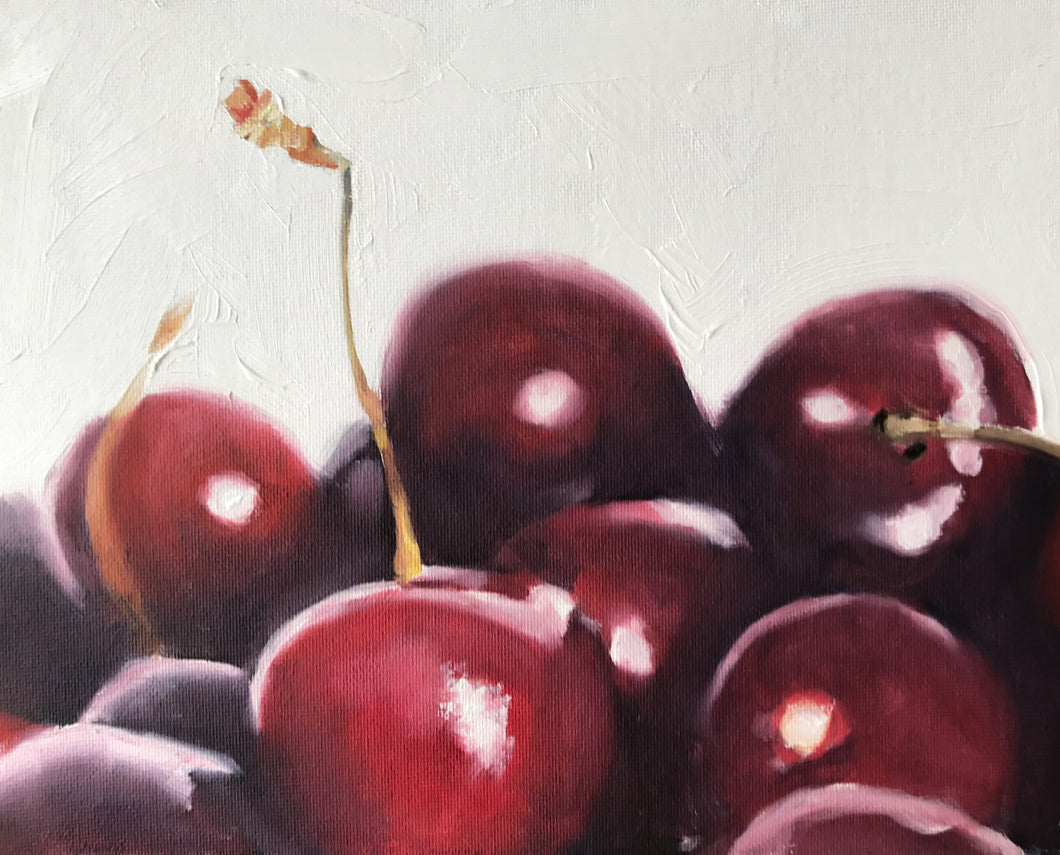 Cherries Painting, Cherry Wall art, Cherry Canvas Print , Cherry Fine Art, from original oil painting by James Coates