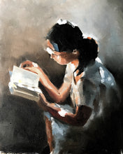 Load image into Gallery viewer, Woman reading Painting, girl Wall art,Canvas Print,Fine Art - from original oil painting by James Coates
