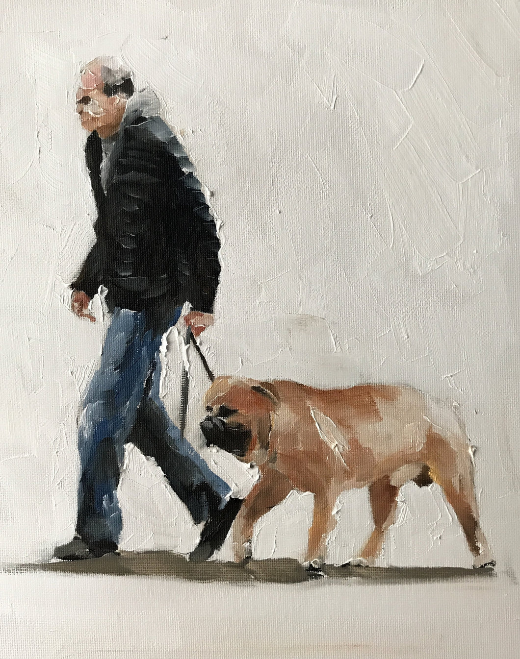 Dog Painting, Dog art, walking Dog Print, Fine Art,  from original oil painting by James Coates