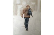 Load image into Gallery viewer, Man walking in the snow Painting, Prints,  Posters, Originals, commissions - Fine Art - from original oil painting by James Coates
