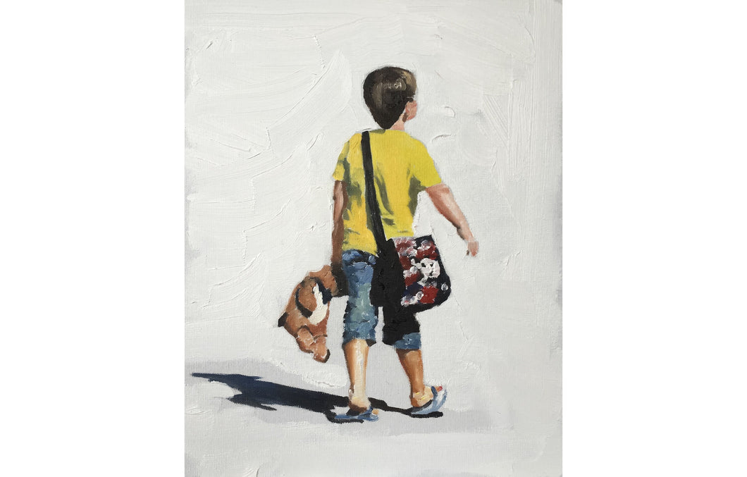Boy and teddy Painting, PRINTS, Canvas, Posters, Commissions, Fine Art - from original oil painting by James Coates