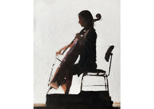 Load image into Gallery viewer, Cellist Painting Wall art - Canvas Print - Fine Art - from original oil painting by James Coates
