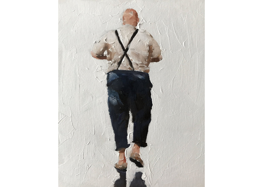 Man in Braces Painting, Prints, Canvas, Posters, Originals, Commissions - Fine Art - from original oil painting by James Coates