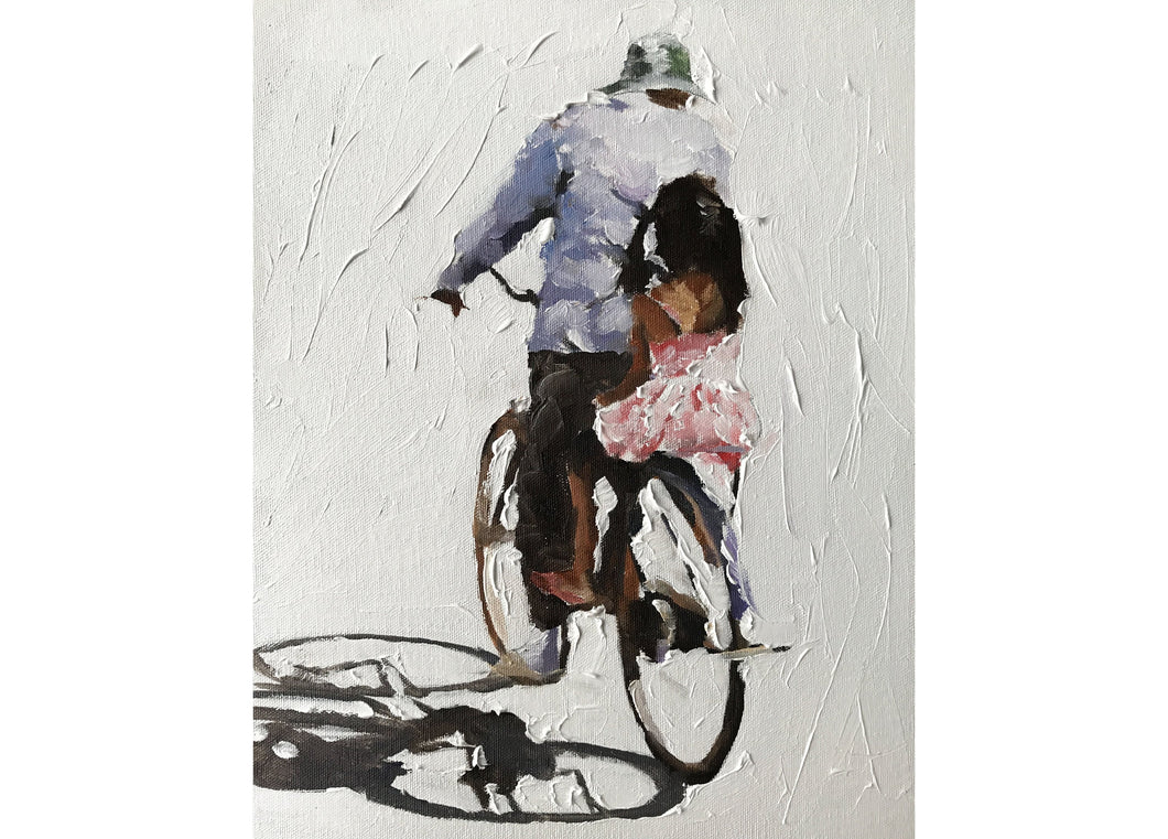 Daddy and Daughter Painting, family Wall art, Canvas Print, Fine Art - from original oil painting by James Coates