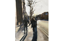 Load image into Gallery viewer, Couple in the street Painting, Print, Canvas, Posters, Originals, Commissions , Fine Art - from original oil painting by James Coates
