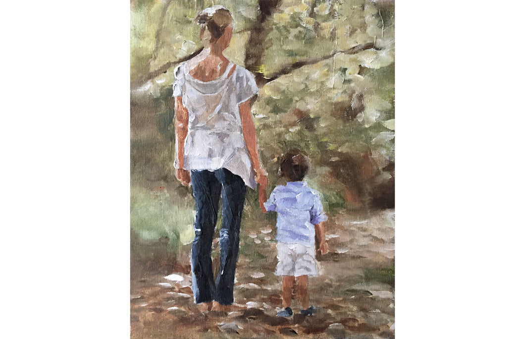Mother and son Painting , Wall art , Posters, Prints, Fine Art - from original oil painting by James Coates
