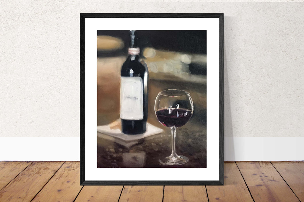 Wine Painting - Still life art - Canvas and Paper Prints - Fine Art from original oil painting by James Coates