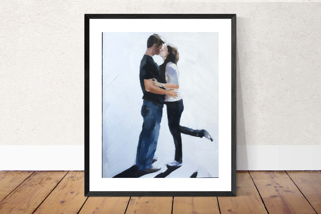 Couple kissing Painting, Prints, Canvas, Posters, Originals, Commissions, Fine Art - from original oil painting by James Coates