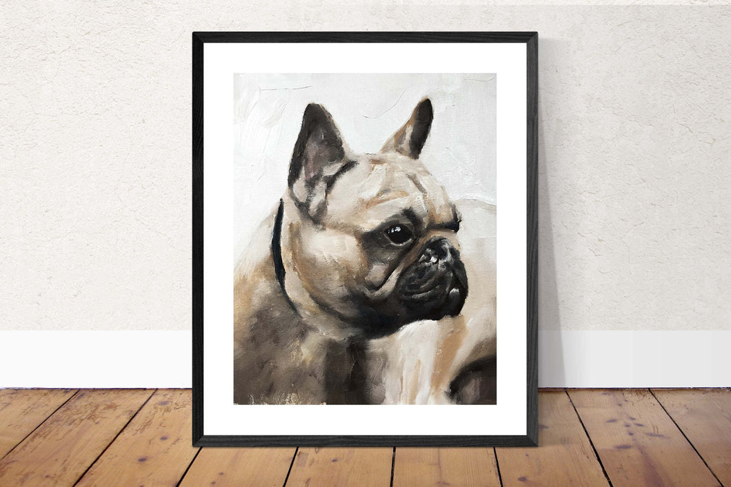 Pug dog - Painting  -Dog art - Dog Prints - Fine Art - from original oil painting by James Coates