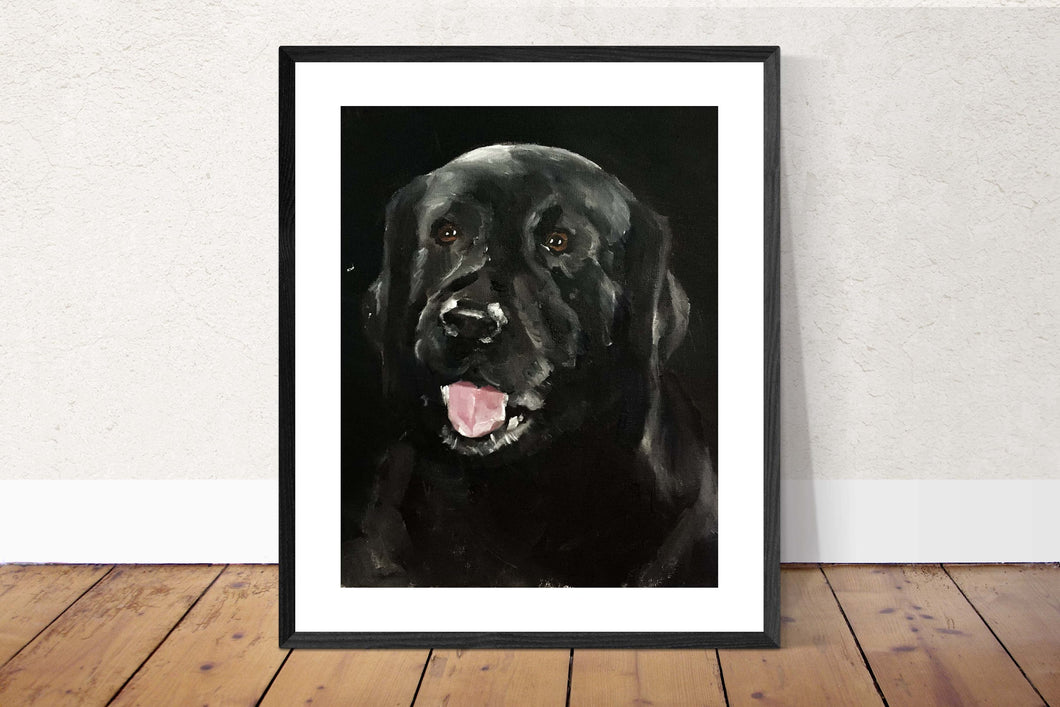 Black Labrador Painting, Posters, Prints, Originals, Commissions , Fine Art - from original oil painting by James Coates