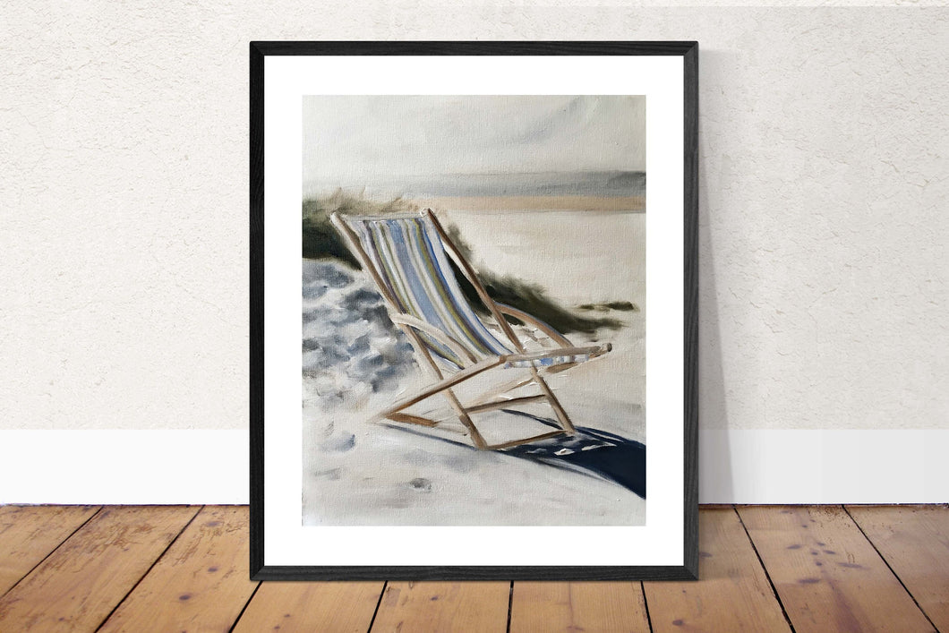 Deck chair Painting, Beach art ,Beach Prints ,Fine Art - from original oil painting by James Coates