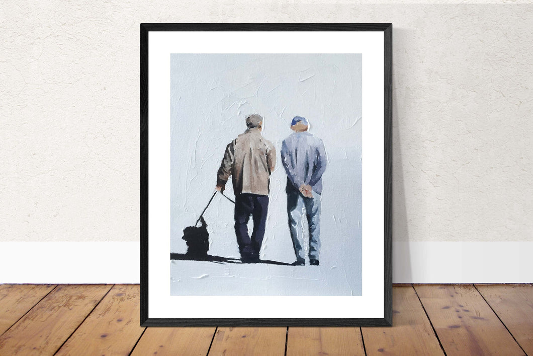 Dog walk - Painting - Poster - Wall art - Canvas Print - Fine Art - from original oil painting by James Coates