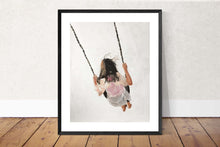 Load image into Gallery viewer, Girl on swing - Painting - Poster - Wall art - Canvas Print - Fine Art - from original oil painting by James Coates
