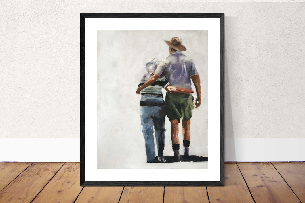Old Couple - Painting - Poster - Wall art - Canvas Print - Fine Art - from original oil painting by James Coates