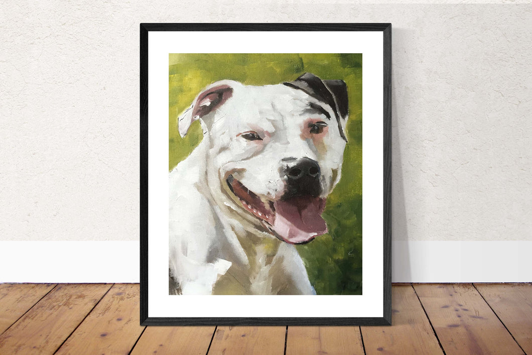 Staffy Dog Painting, Prints, Posters, Originals, Commissions - Fine Art - from original oil painting by James Coates