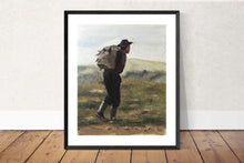 Load image into Gallery viewer, Hiker Painting, walker Wall art, Canvas Print, Fine Art - from original oil painting by James Coates
