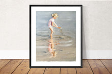 Load image into Gallery viewer, Beach girl Painting ,Prints, Canvas, Posters, Originals, Commissions, Fine Art, from original oil painting by James Coates
